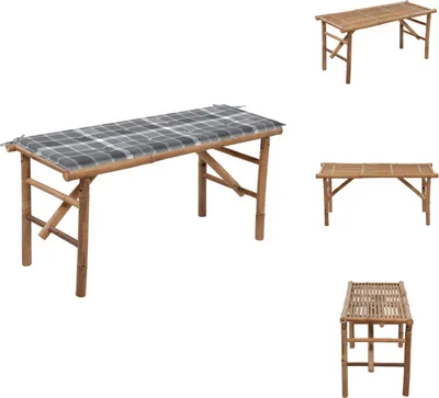 Produktbild von vidaXL Klappbare Gartenbank mit Auflage 118 cm Bambus -  Gartenbänke