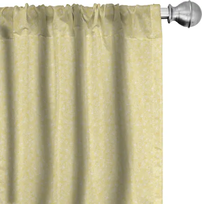 Immagine prodotto di ABAKUHAUS Tende floreali gialle, tende, motivo pastello con fiori, 2 pezzi 75 x 225 cm, giallo