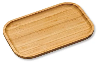 Servierbrett aus Bambus mit Rand, 30,5x20x2 cm, braun, spülmaschinengeeignet