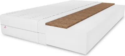 Produktbild von Schaum-Kokosmatratze Berlin 140X200X20 cm, Härtegrad H3/H4, Doppelseitige-Matratze, gesteppter Weiß Bezug