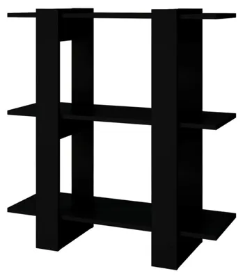 Produktbild von Bücherregal Raumteiler Standregal Aktenregal Wandregal Regal Aufbewahrung Büroregal Dekoregal Schwarz 80x30x87cm