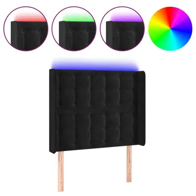 Immagine prodotto di Testiera a LED Nera 103x16x118/128 cm in Velluto