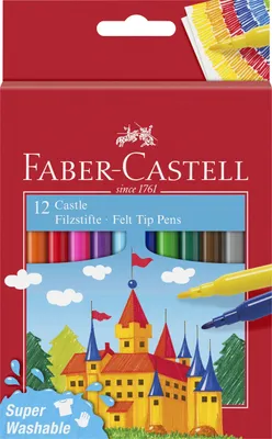 Produktbild von FABER-CASTELL Fasermaler CASTLE 12er Kartonetui