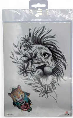 Produktbild von Temporäres Tattoo-Set mit Löwen- und Leoparden-Motiv