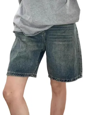 Produktbild von Damen Denim Shorts - Baggy Kurze Hose bis zum Knie für den Sommer