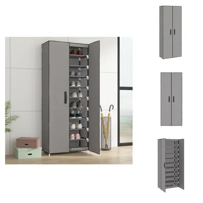 Immagine prodotto di vidaXL Scarpiera grigia 60x30x166 cm in tessuto - Scarpiere e armadietti