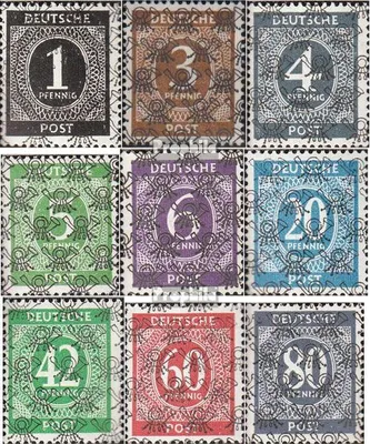 Produktbild von Briefmarken Bizone (Alliierte Besetzung) 1948 Mi I / II-IX / II (kompl.Ausg.) mit Attest postfrisch Posthörnchen (Netzaufdruck)