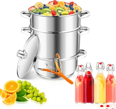Obrázok produktu pre Yakimz Parný odšťavovač z nehrdzavejúcej ocele 8 litrov s hadicou + svorka Odšťavovač ovocia, indukčný odšťavovač Odšťavovač ovocia