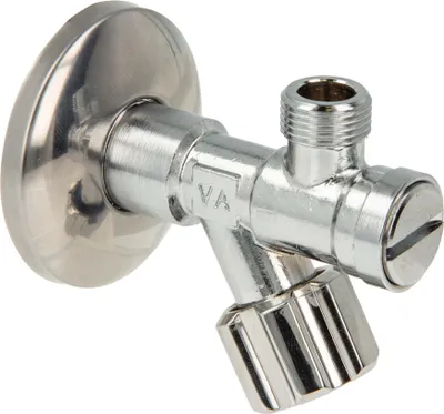 Produktbild von tecuro Eckventil mit Schmutzfilter 1/2 Zoll AG x 3/8 Zoll Außengewinde, Messing verchromt