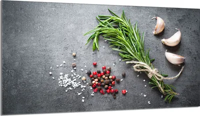 Produktbild von Herdabdeckplatte 90x52 Glaskeramikkochfeld Abdeckung Spritzschutz Glasplatte Deko Schneidebrett, Schiefer Rosmarin