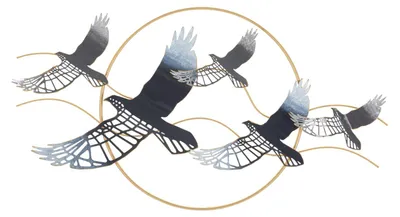 Image de Panneau mural Mauro Ferretti oiseau 91x7x50 cm multicolore