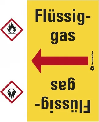 Produktbild von Dreifke® Rohrleitungsband Flüssiggas, praxisbewährt, ab Ø 50mm, gelb/schwarz,...