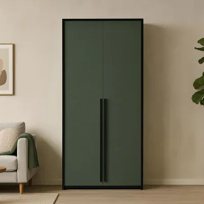 Produktbild von BEAUTYSOFA | Drehtürenschrank GIANA 100 cm Moderne Garderobenschrank mit 2 Türen, Flashengrün