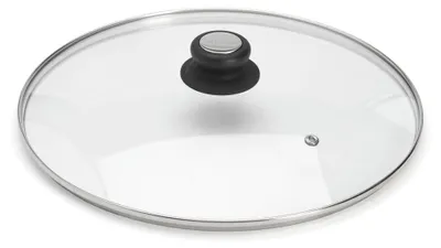 Glasdeckel mit Bakelit/Edelstahlknopf, Ø 32 cm