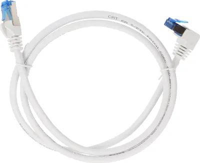 Produktbild von Goobay CAT 6A Patchkabel 1x 90° gewinkelt, S/FTP (PiMF), weiß