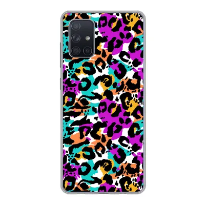 Produktbild von MuchoWow® Handyhülle Schutzhülle Hülle für Samsung Galaxy A51 5G Pantherdruck - Regenbogen - Weiß Silikon Softcase Handy Hülle - Abbildung