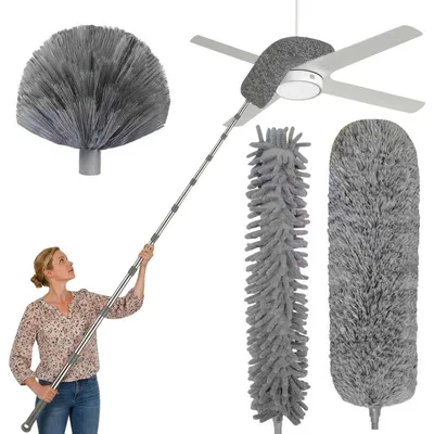 Image de Époussette télescopique - Microfibre - 430 cm - Set de 4 têtes