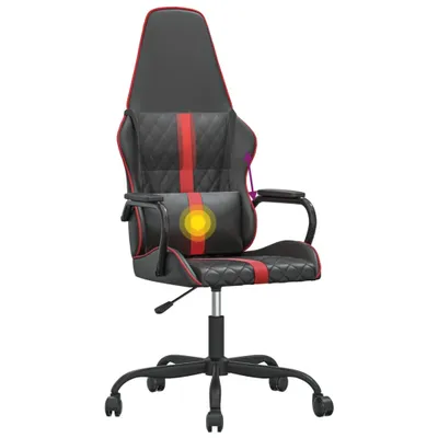 Produktbild von vidaXL Gaming-Stuhl mit Massagefunktion Rot und Schwarz Kunstleder