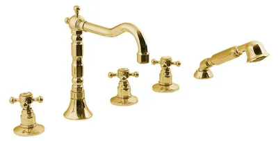 Produktbild von Sapho ANTEA 5-Loch - Wannenarmatur mit Retro-Einlauf, Gold