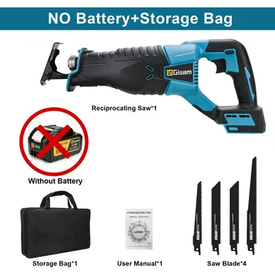 Image de Scie sabre/scie alternative - sans fil - 18 V - 10 000 coups/min - Pour le bois, le métal et les tuyaux - Sans batterie ni chargeur