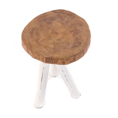 Obrázok produktu pre BOKOVÝ STÔL TEAK WOOD 40 | 40x34cm (VxŠ) Telefónny stolík z masívneho dreva | Farba: 06 biela-country house