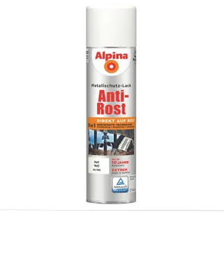Produktbild von Alpina Metallschutzlack Anti-Rost Weiß 400 ml Sprühdose matt