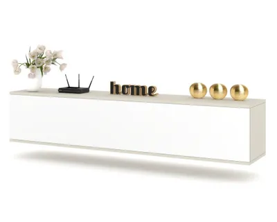 Produktbild von TV-Lowboard Fernsehschrank SIMPLY HÄNGEND Cashmere/Weiß Matt 140cm