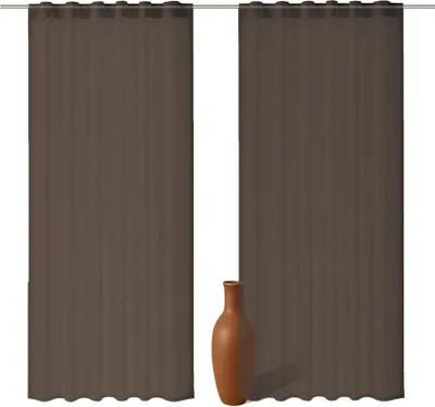 Produktbild von 2er Set Schlaufenschal Voile braun 245cm transparent : 245 : Braun