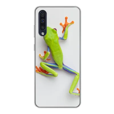 Produktbild von MuchoWow® Handyhülle Schutzhülle Hülle für Samsung Galaxy A30s Frosch - Tiere - Grün Silikon Softcase Handy Hülle - Karteninhaber