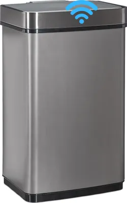 Produktbild von Relaxdays Sensor Mülleimer 60l, Abfalleimer, Küchenmülleimer aus Edelstahl, mit Bewegungssensor, batteriebetrieben, grau