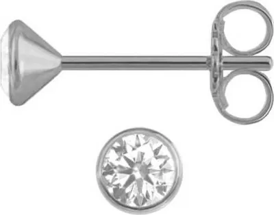 Produktbild von Kelchohrstecker Ohrringe 925 Sterling Silber mit Zirkonia in transparent 2-5mm Größe - 3,5 mm