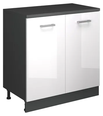 Obrázek produktu pro Skříň do podkroví Vicco Rion Bílá vysoký lesk 80 x 81.6 cm bez šikminy se 2 dveřmi, Model 60852
