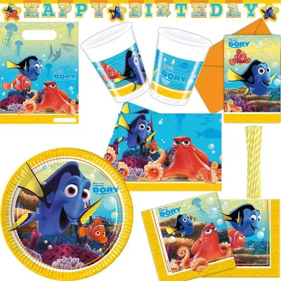Produktbild von Findet Dorie | Findet Nemo Geburtstag Deko XXL Partyset zum Kindergeburtstag