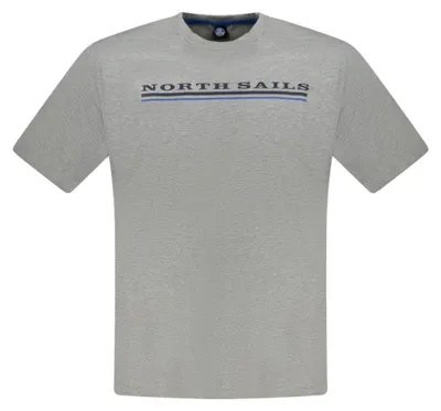 Produktbild von Graues Herren Kurzarm-T-Shirt mit Rundhals und stilvollem Druck