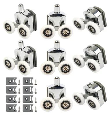 Produktbild von Omgoods – Set mit 8 Duschkabinentürrollen, 23 mm, mit Doppelrädern