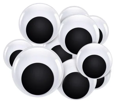 24 selbstklebende Wackelaugen 40–100 mm für Basteln