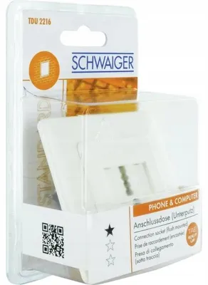 Obrázek produktu pro SCHWAIGER TDU 2216 Telefonní zásuvka pod omítku bílá TAE-F