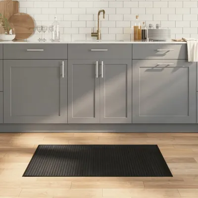 Produktbild von Eleganten-Stil Teppich Rechteckig Schwarz 60x100 cm Bambus - Designerteppiche Neu756811