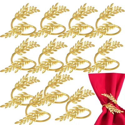 Produktbild von Solidchoice – Set mit 12 goldenen Serviettenringen für festliche Tischdekoration
