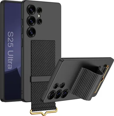 Image de Coque ultra-fine GKK avec dragonne pour Samsung Galaxy S25 Ultra, finition carbone