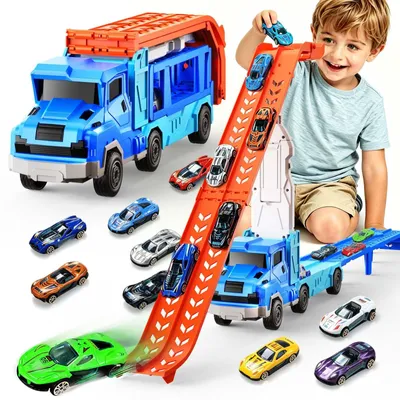Immagine prodotto di Solidchoice - Camion giocattolo con 12 mini auto da corsa