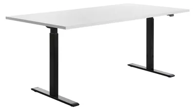 Elektrisch höhenverstellbarer Schreibtisch 180x80 cm weiß/schwarz