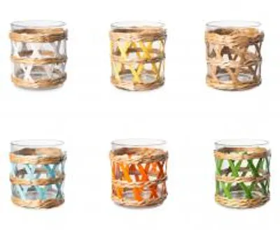 Immagine prodotto di H&H Set 6 Bicchieri Con Intreccio In Paglia Cl 31