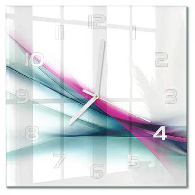 Produktbild von Glas Wanduhr 30x30 cm - Wanduhr - lautlose Wanduhr - ohne Ticken - geräuschloses Uhrwerk - schleichende Zeiger - moderne Uhr - Design Uhr - Wohnzimmer Uhr - Wellenabstraktion