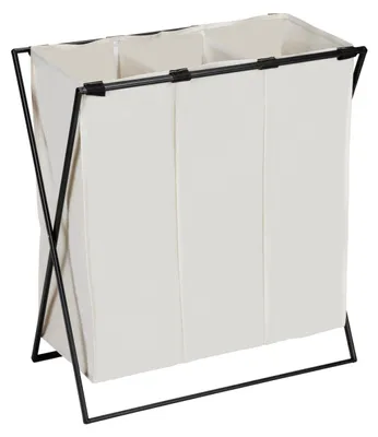 Produktbild von WENKO Wäschesammler Mod. Trio XL Beige, mit drei Fächern