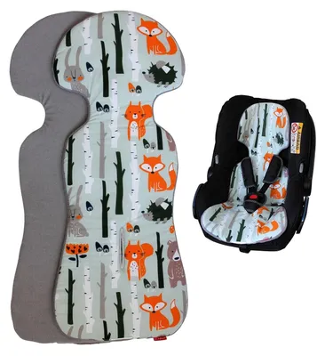 Produktbild von Weiches Baby-Sitzkissen für Autositz mit Tierdruck 77 x 32 cm