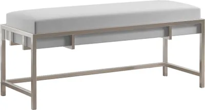 Produktbild von BETTSO LAMO 100 Designerbank Weiß Ecru Stoff - Chromgestell