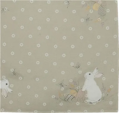 Produktbild von Tischdecke Stickerei weißer Osterhase Tischläufer  85 x 85 cm