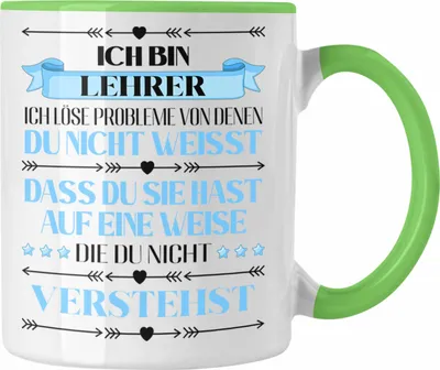 Produktbild von Trendation - Lehrer Geschenk Tasse Abschied Abschiedsgeschenk Grundschullehrer Spruch (Grün)