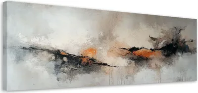 Produktbild von Leinwandbild Industriell Farbexplosion Abstraktion 120x40 Feeby Grau bild für die wand bereit zum aufhängen